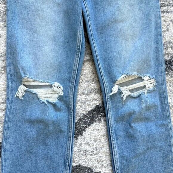 NWT RE/DONE 90s High Rise Ankle Crop Destroy Sanded Blue Size 28 - Picture 6 of 14